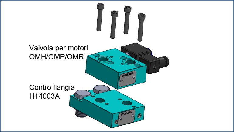 Contro flangia H14003A Parker TE / Danfoss OMH/OMP/OMR